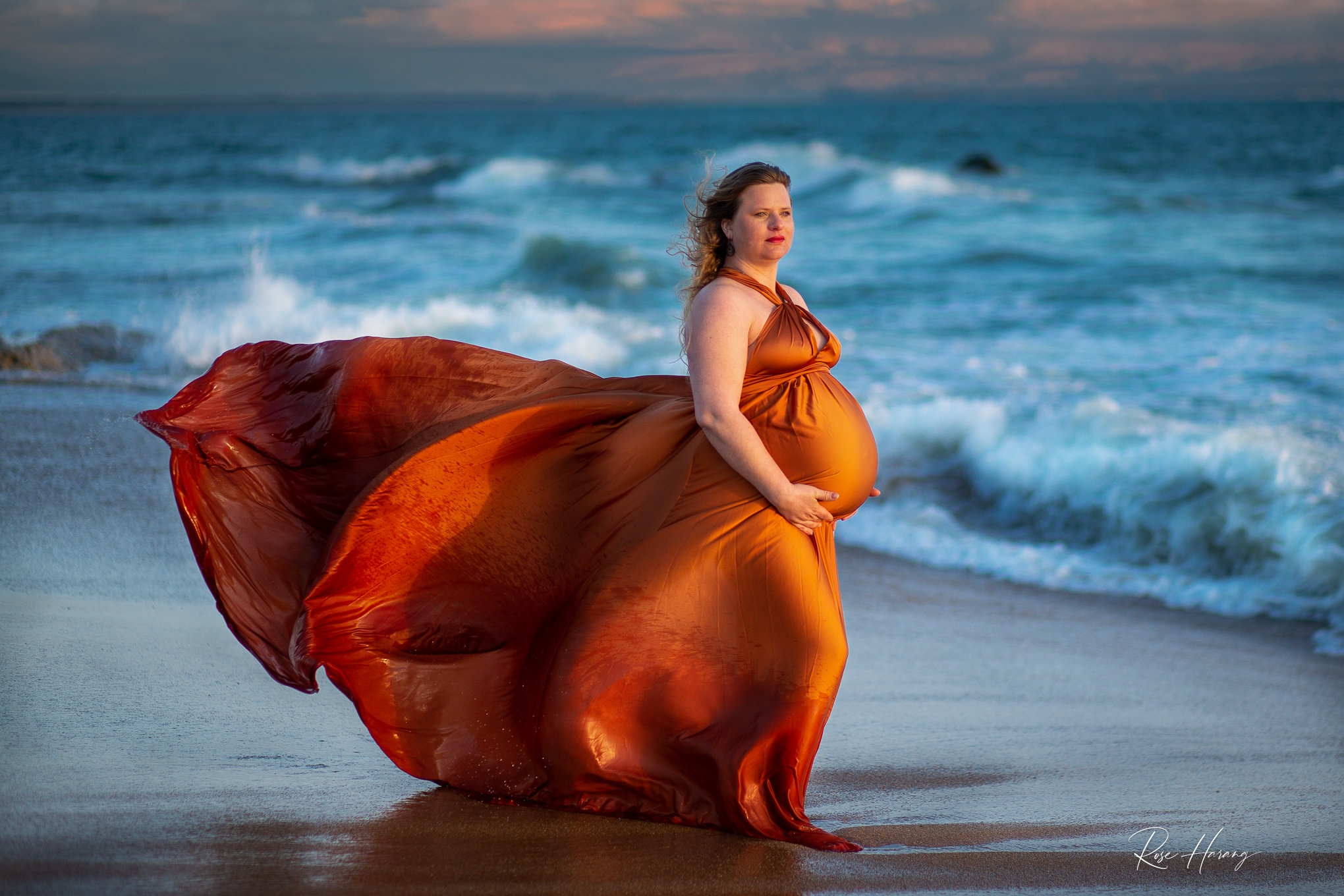 femme enceinte sur une séance grossesse déesse